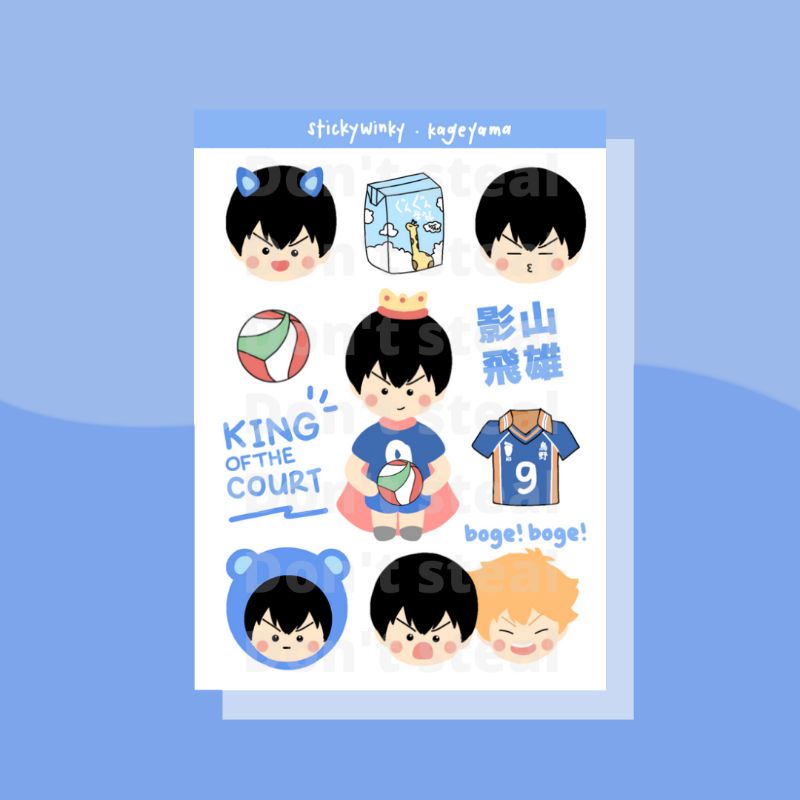 

[ggupii.co] haikyuu kageyama tobio - a6 sticker sheet