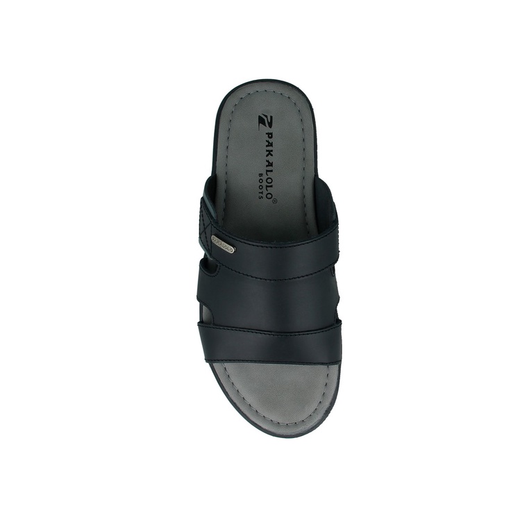 SANDAL SLIDE PAKALOLO PRIA ORIGINAL CASUAL KULIT ASLI HITAM PB31