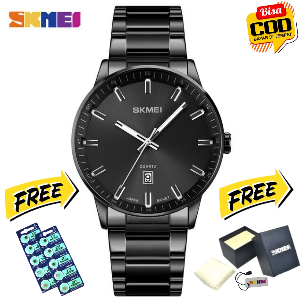 Jam Tangan Pria SKMEI 1878 Rantai Tanggal Aktif Rantai Stainlies /Jam Tangan Fashion pria/Jam Tangan