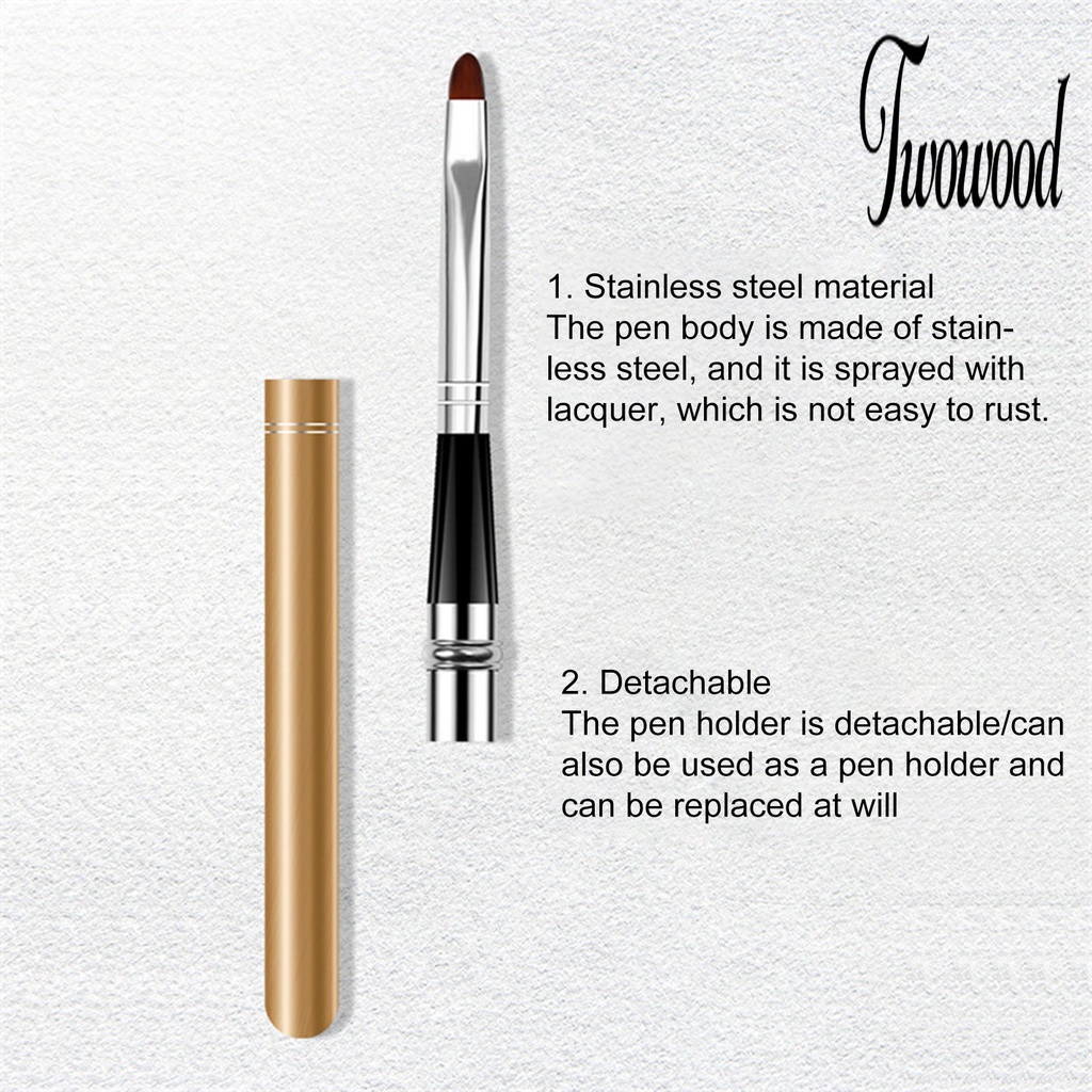 Twowood Pen Gambar Nail Art UV Gel Bisa Dilepas / Dipakai Ulang Untuk Wanita
