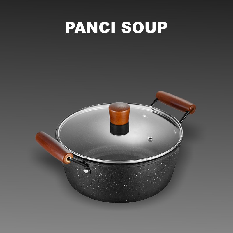 Panci Teflon Warna Cookware Frypan Saucepan set lengkap teflon panci 3 PCS + PISAU