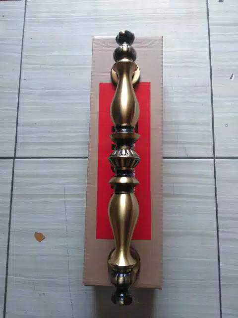 Handle Pintu / Gagang Pintu Rumah Pagar Kuningan Antik Murah Motif Bimo 37cm