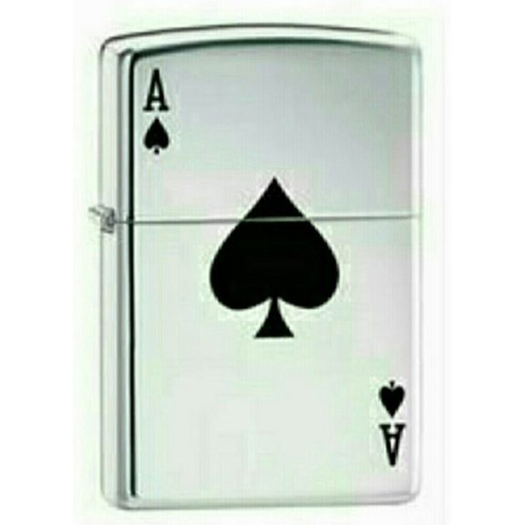 Korek api Zippo motif kartu AS Polish Chrome