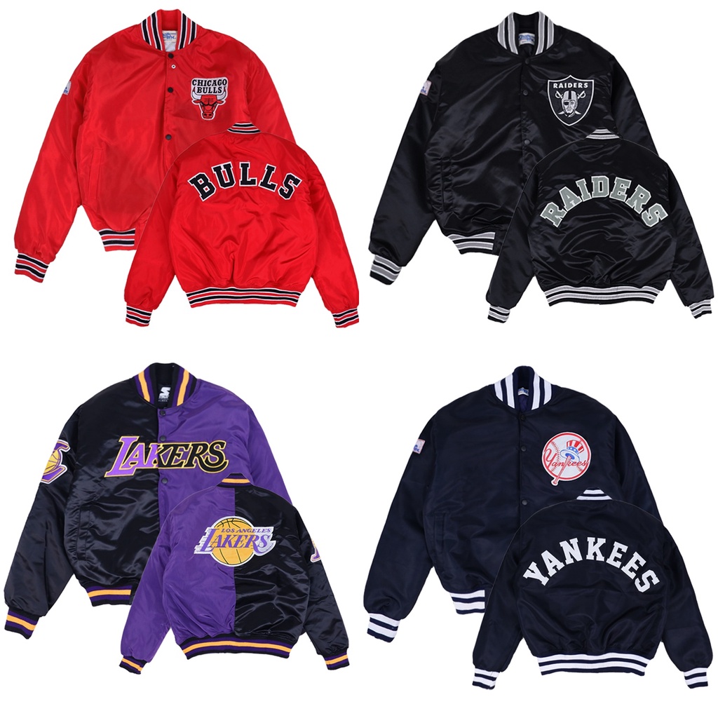 Jaket Heavyweight Satin Varsity Bomber NBA NFL MLB Chicago Bulls New York Yankees