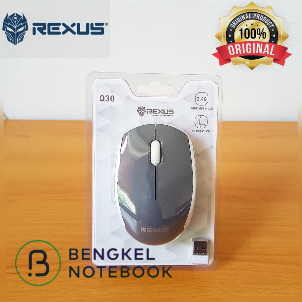 Mouse Wireless REXUS Q30 Black Silver &amp; White Silver