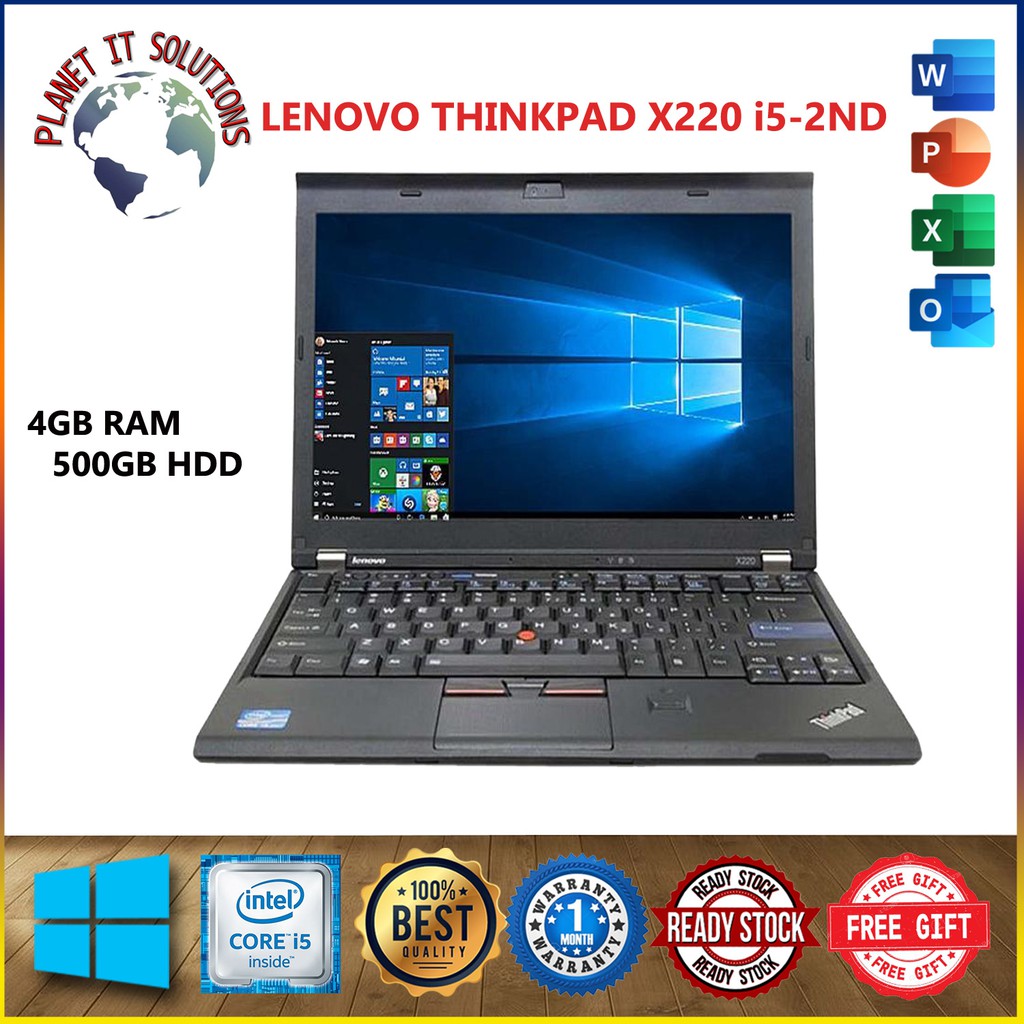 LENOVO THINKPAD X220 INTEL CORE i5-2ND GEN 4GB RAM 320GB HDD