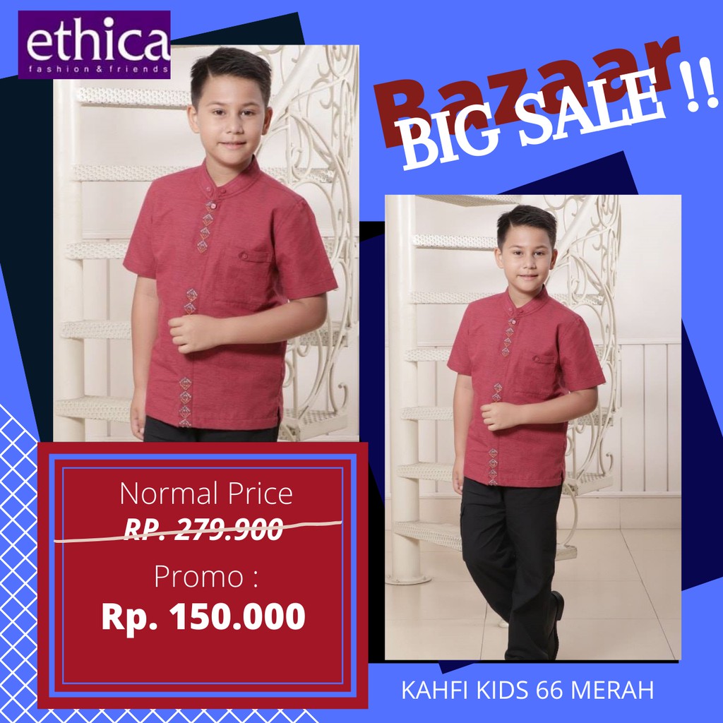 BIG SALE STELAN ANAK ETHICA KAHFI KIDS 66 MERAH
