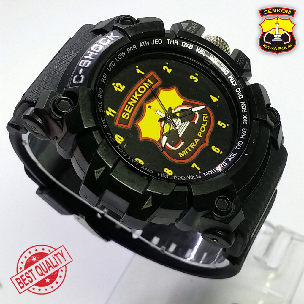 (BEST QUALITY) JAM SENKOM {MITRA POLISI} FULL BLACK