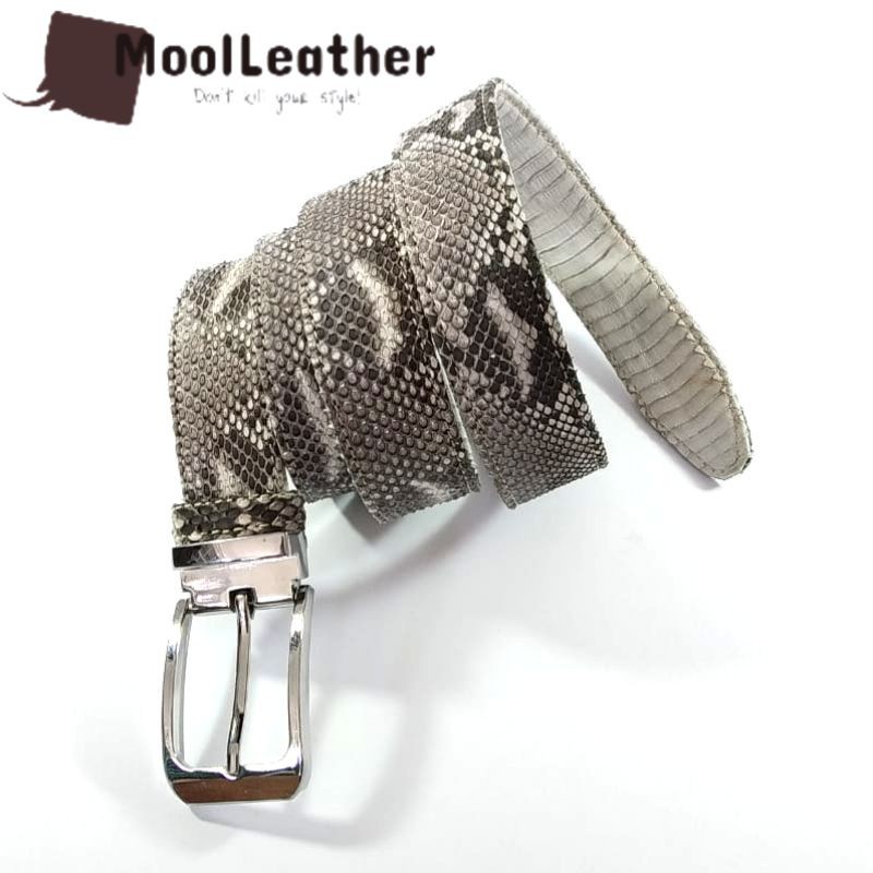 SABUK IKAT PINGGANG KULIT ULAR PRIA COWOK KULIT ULAR PYTHON ASLI 100%