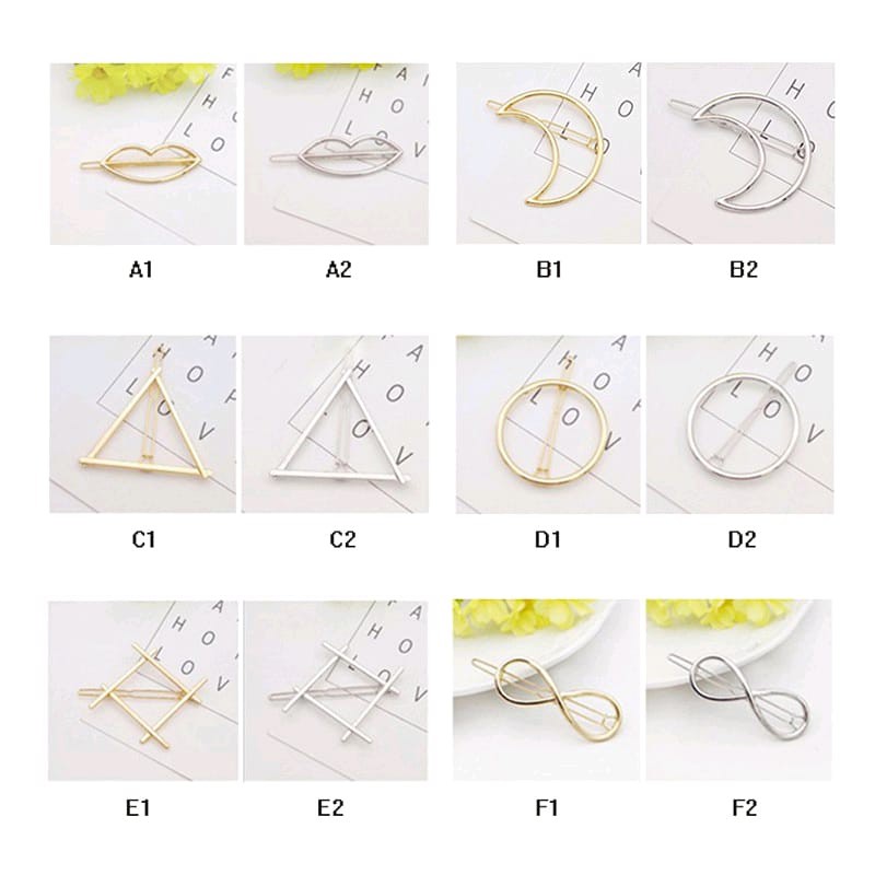 Jepit Rambut Fashion Motif Geometri Bahan Alloy untuk Wanita Hargakawan(b74k)