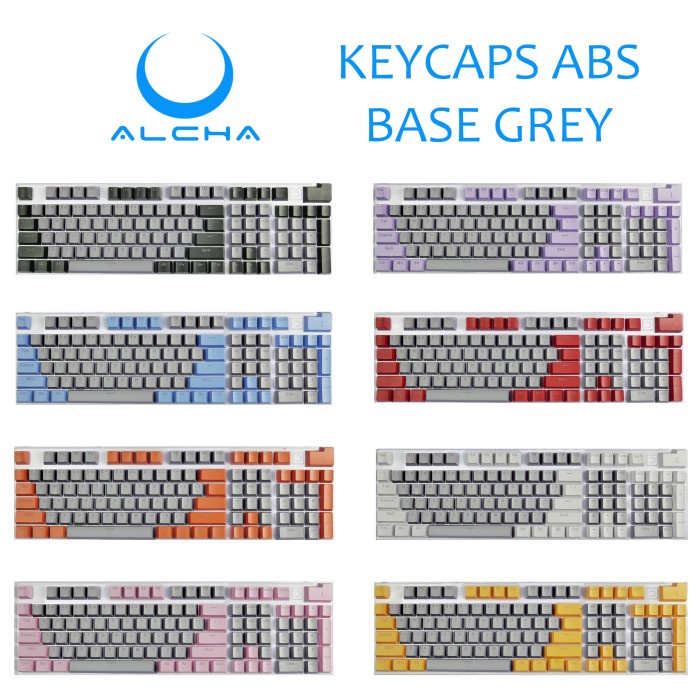 ALCHA KEYCAPS ABS DOUBLE SHOT CUSTOM MIX 2 WARNA MECHANICAL KEYBOARD - RANDOM