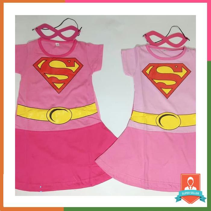 baju kostum anak cewek supergirl pink