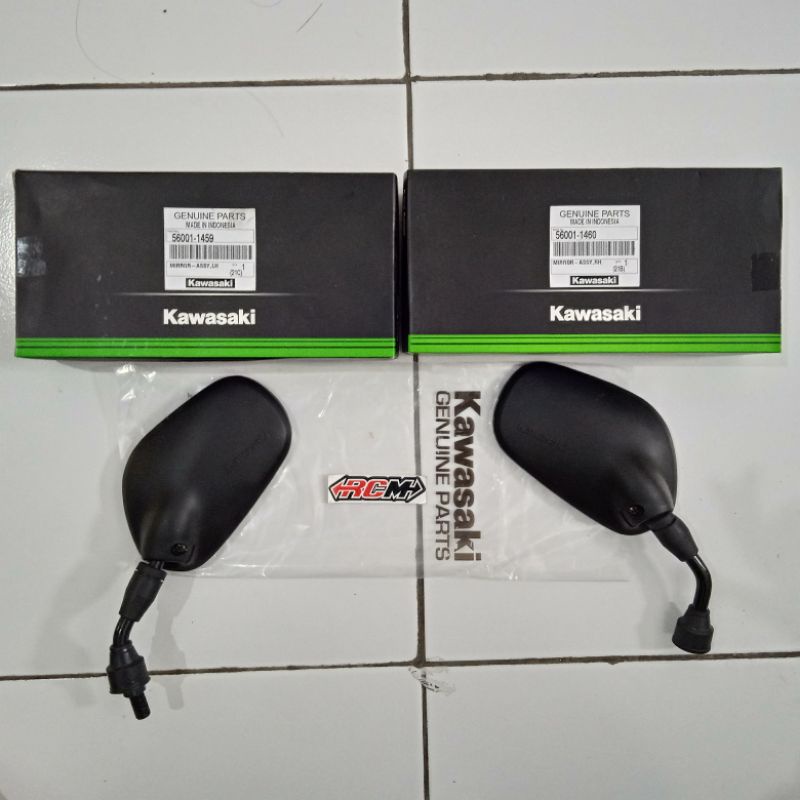 SPION MIRROR SEPION KANAN KIRI SET NINJA R 150 CC 2T 2 T 2 TAK 2TAK MIRROR-ASSY ORI ORIGINAL KAWASAKI KGP ASLI 56001-1459 56001-1460