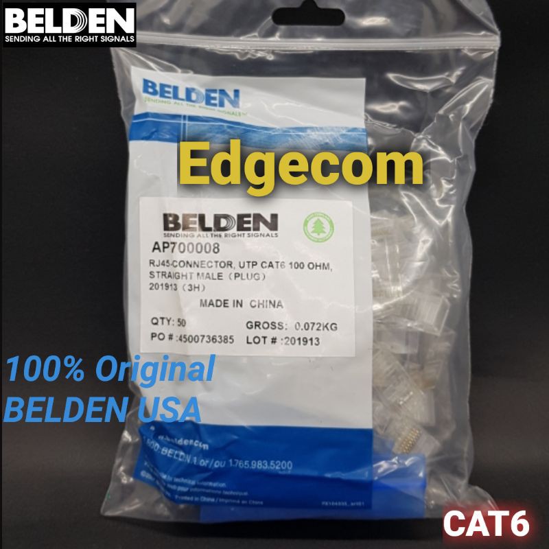 Konektor RJ45 CAT6 ORIGINAL BELDEN AP700008 ( isi 50pcs )