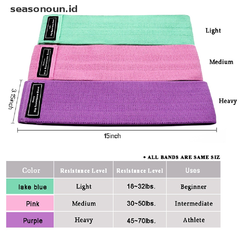 (seasonoun) Set Resistance Band / Tali Resisten Untuk Latihan Kaki / Pantat Wanita