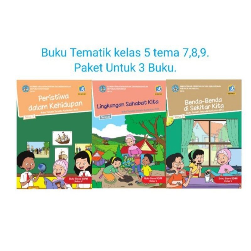 Harga satu paket buku tematik k13 untuk sd/mi kelas 5 tema 7,8,9 semester 2 edisi revisi 2017