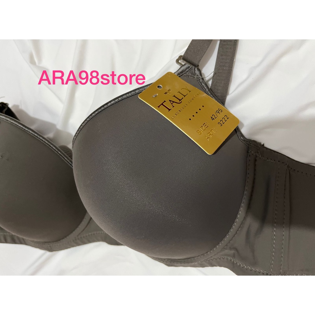 NEW !! BRA TALLY 3222 Bra BH Cup D Jumbo Berkawat kait 3 Busa Tipis size 38- 44 TALLY Bra Kawat Bahan Pori Busa tipis Cup D/E Kait 3 Cup Jumbo BH 3222