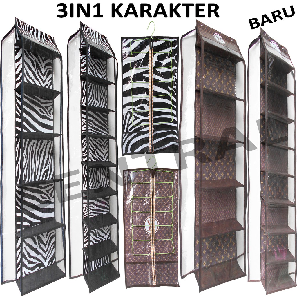  1  Set Organizer 3  In 1  Rak  Sepatu  Tas Jilbab Kerudung 