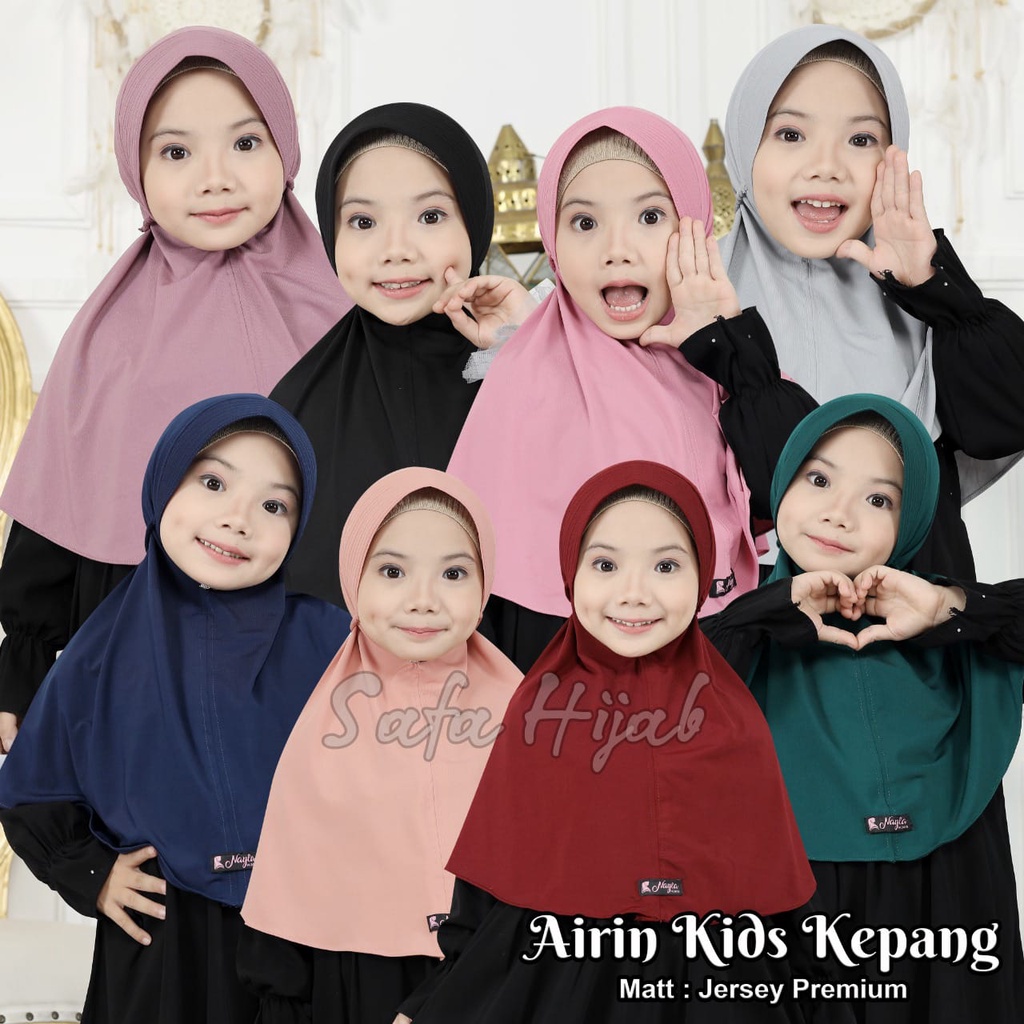 Kerudung Anak Jilbab Instan Anak Airin Kids Kepang Hijab Instan Tali Jersey Airis Safa Hijab