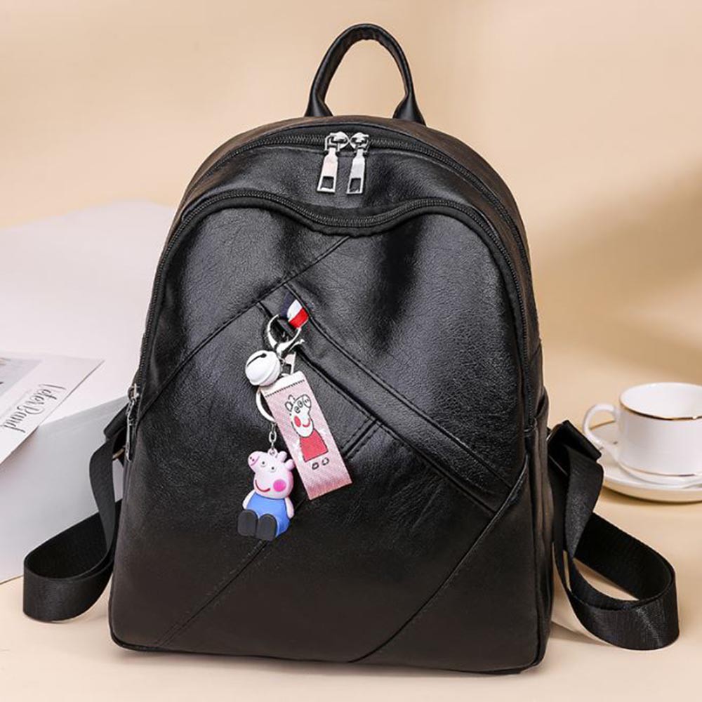 Tas Ransel Wanita Korean Fashion Sekolah Kuliah Kerja Bahan PU Leather - Backpack Fashion New Model