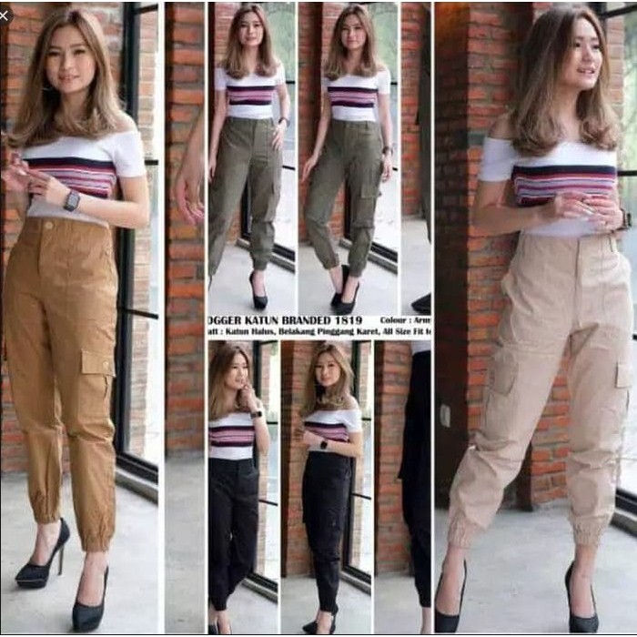 Bess - JOGGER CARGO PREMIUM Soft Cotton Strench / Celana JOGGER CARGO PREMIUM Wanita