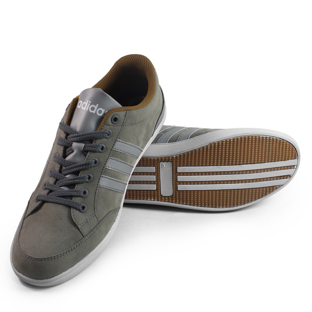 Shoes Cowo SSR - Sepatu Pria Adidas Neo Kapler Abu Sneakers Bertali Murah Branded Sekolah Keren