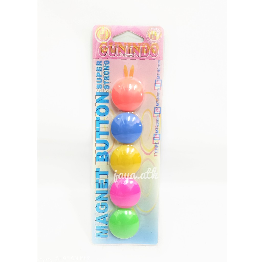 MAGNET PAPAN TULIS WHITEBOARD BULAT MAGNET BUTTON WARNA 3 CM MT-30 PLASTIK ISI 5 PCS