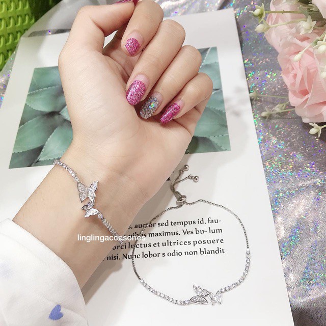 Gelang serut silver 18 kupu2 antu luntur dnd restok