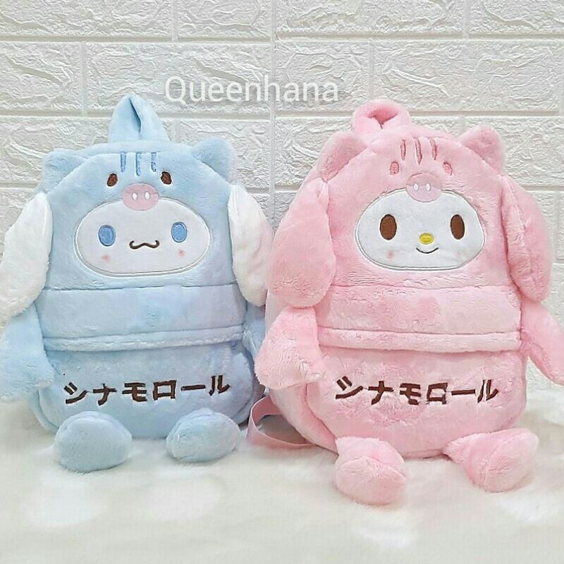 Tas Ransel Boneka Bulu Soft Karakter / Bagpack Kaki Tangan Depan Resleting Bulu Soft Karakter