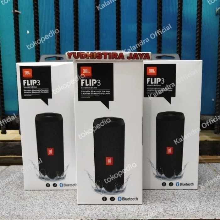 Speaker Jbl - Jbl Flip 3 Resmi Ims Stealth Edition Portable Bluetooth Speaker Ori