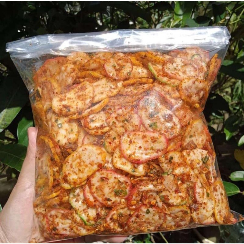 

krupuk seblak pedas aroma daun jeruk