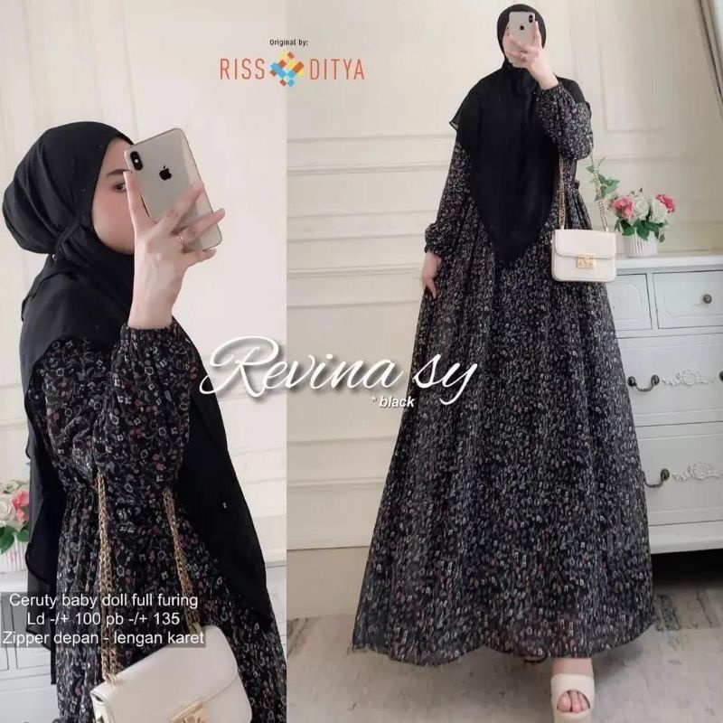 DRESS MUSLIM, baju wanita, dress, gamis, Baju gamis, fashion wanita,  Revina Syari