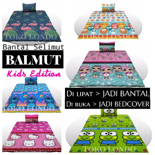 BALMUT LADY ROSE uk 160 x 220 cm Selimut Travelling Bantal Selimut DIBUKA JADI BED COVER Tayo Flamingo LOL Barbie Kitty Pony Murah