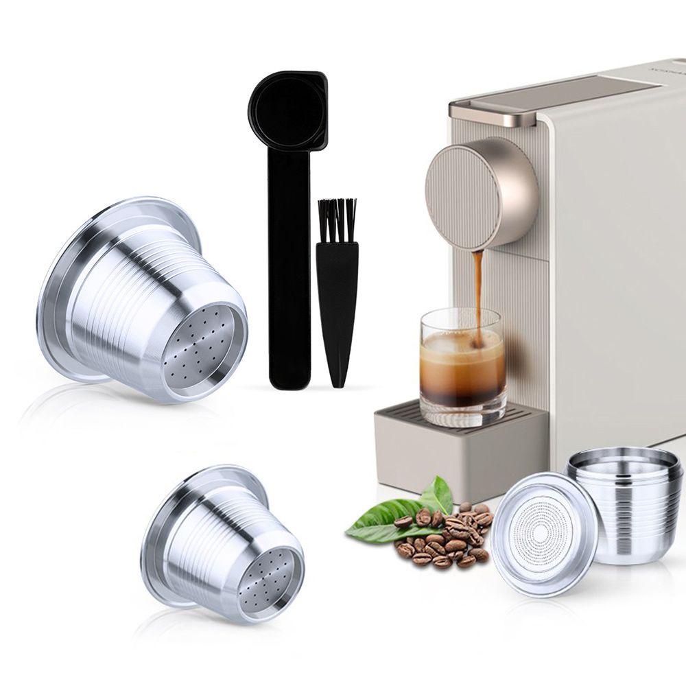 TOP Coffee Capsule Home Espresso Coffee Tamper Sendok Brush Reusable Pods Untuk Scishares