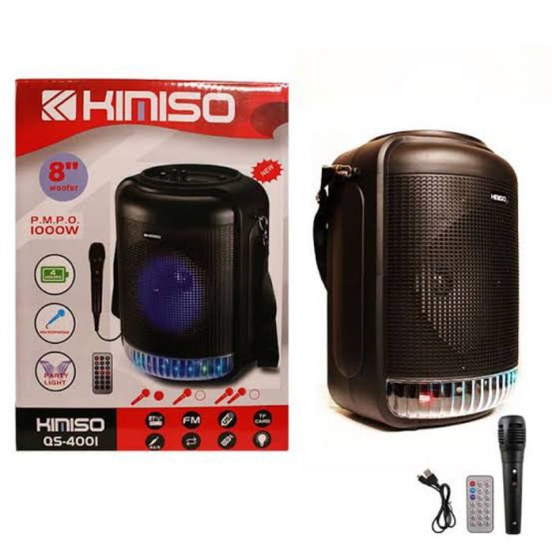 COD SPEAKER BLUETOOTH KIMISO QS-4001 8" INCH P.M.P.O 2000W - SPEAKER KARAOKE BLUETOOTH BONUS MIC + R