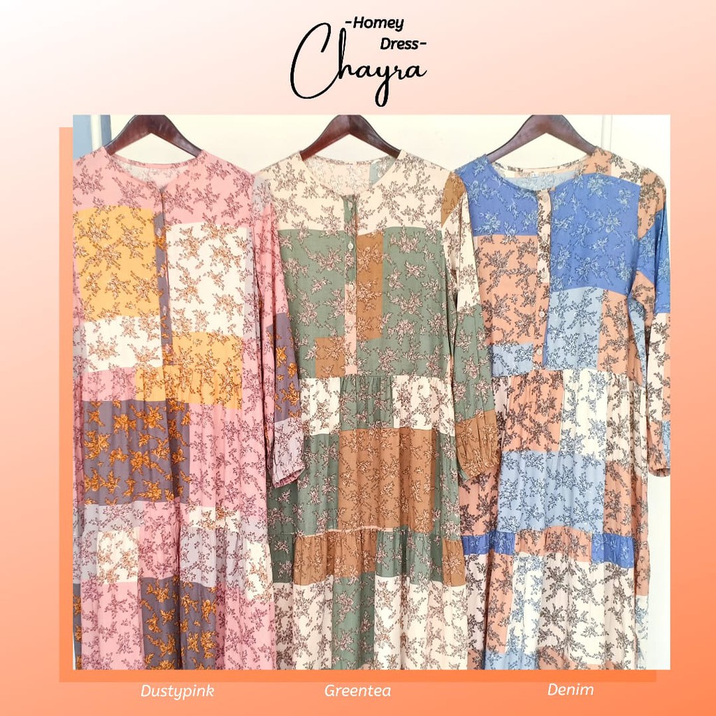 New - Gamis Wanita Dewasa - Homey Dress Chayra - Bahan Katun Rayon Premium - Best Seller Bisa COD