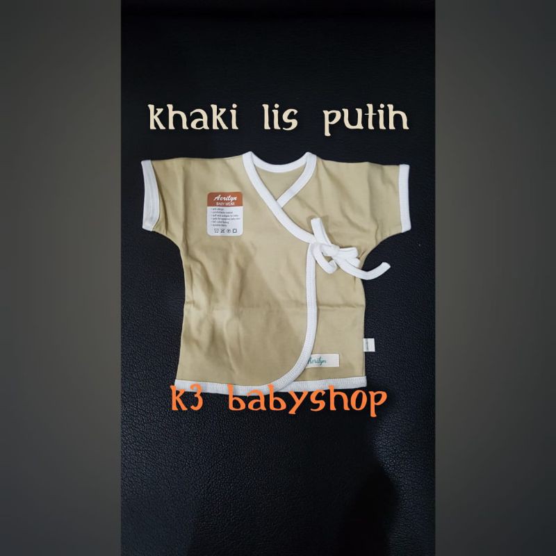 Aerilyn Kimono Pendek Baju Bayi tangan pendek usia newborn 0-3 bulan putih abu navy khaki SNI-7