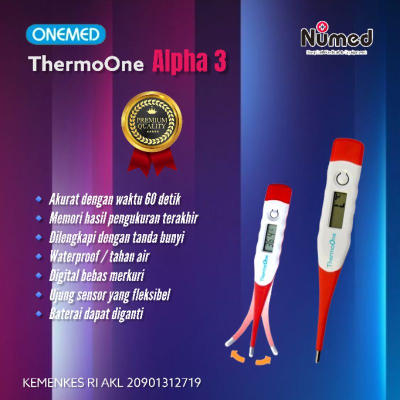 ThermoOne Alpha 3 Thermometer Digital Flexible Termometer Clinical Original Onemed