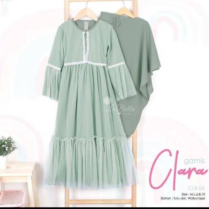 "LKR. " GAMIS ANAK TANGGUNG PEREMPUAN USIA 7 8 9 10 11 12 13 14 15 TAHUN CLARA SYARI KIDS LENGKAP SA