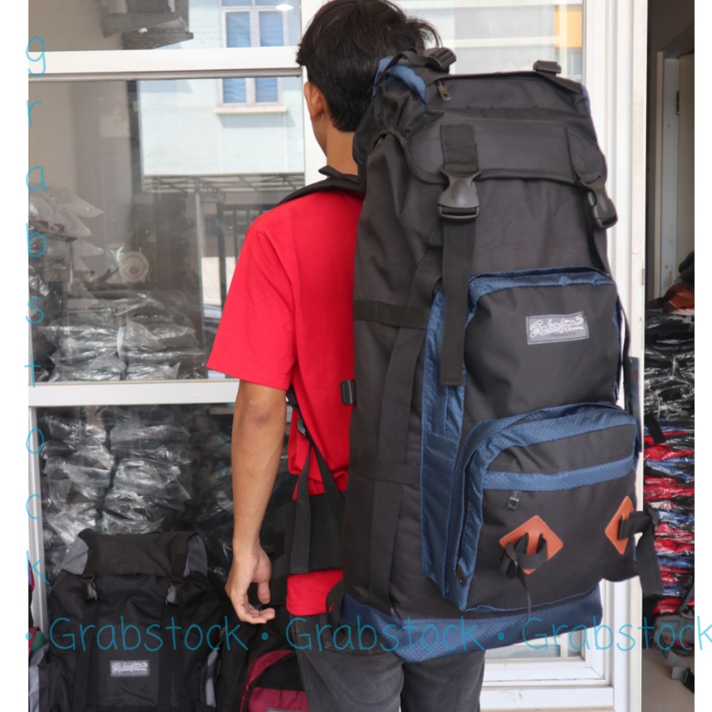 Carrier Tas Camping Hiking 80L Plus Raincover ii15 Kualitas Premium Super Besar