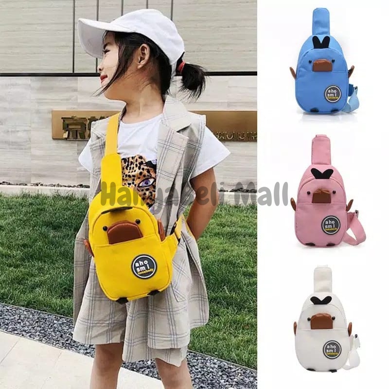 [HBM]Tas Selempang Wanita Motif Bebek Duck Kanvas Korea Style