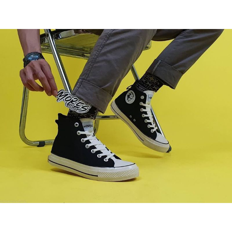 Warrior Poseidon Black White High Sepatu Warior Original