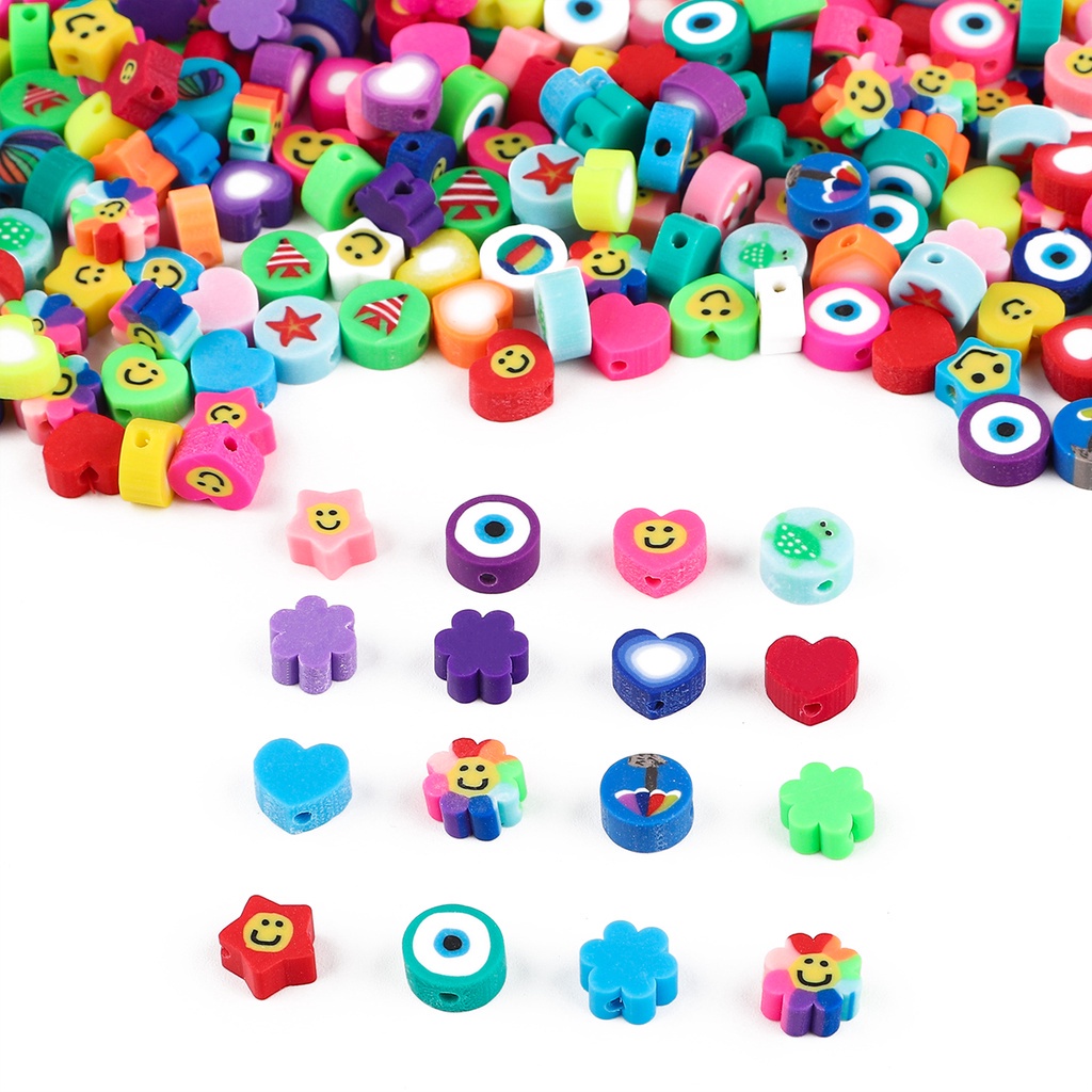 30pcs/Lot 10mm Clay Spacer Beads Sunflower Shape Smile-Face Polymer Clay Beads For Jewelry Making DIY Handmade Accessories