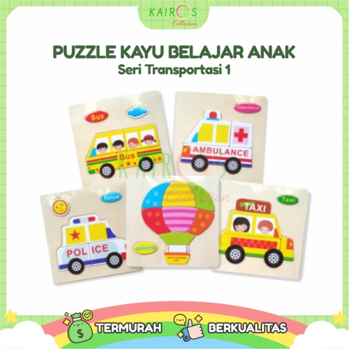 Puzzle Anak Belajar Kayu Transportasi 1