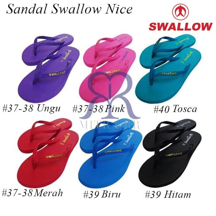  Sandal  Jepit Swallow Nice Warna Sendal Karet Asli Wanita 