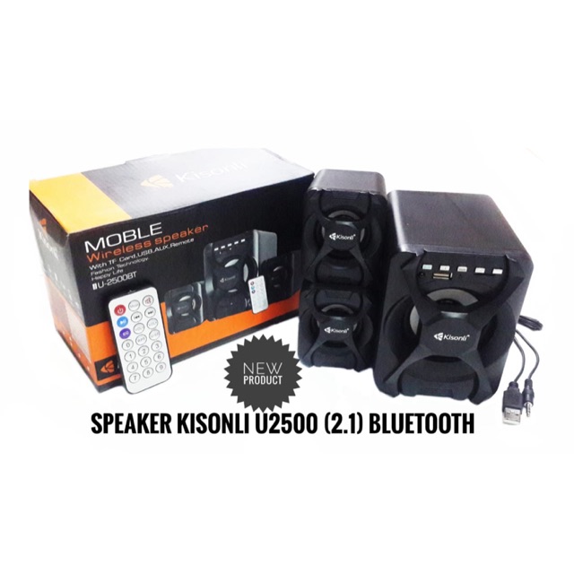 SPEAKER SUB WOOFER KISONLI U2500BT / U-2500BT / U2500 WIRELESS / BLUETOOTH BONUS REMOTE CONTROL