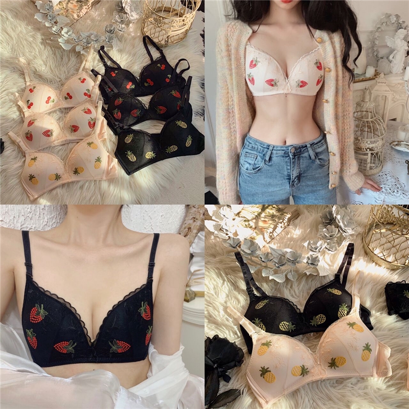 Set Bh Push Up Dan Celana  Dalam  Bahan  Lace Untuk Wanita 