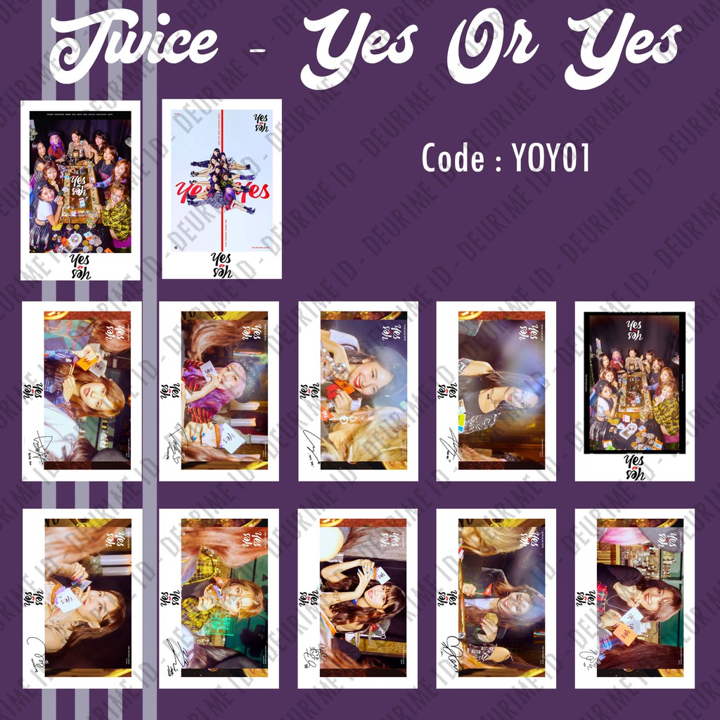 Polaroid Kpop TWICE - YES OR YES + TANDA TANGAN