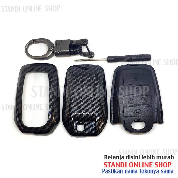 Cover Smartkey Sarung Kunci Toyota All New Alphard Carbon Hitam