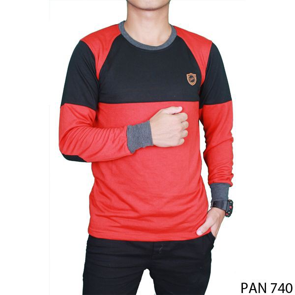 Kaos Pria Panjang Casual / Long Sleeve Pria - Lengan Karet (COMB)